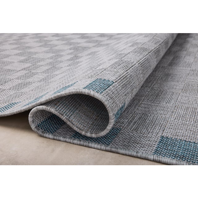 Loloi Rugs Amber Lewis x Loloi Topanga Silver / Blue 6'-7" x 9'-4" Area Rug For Sale - Image 4 of 6