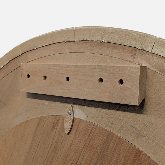 Modern Kreiss Round Leather Wall Mirror For Sale - Image 3 of 6