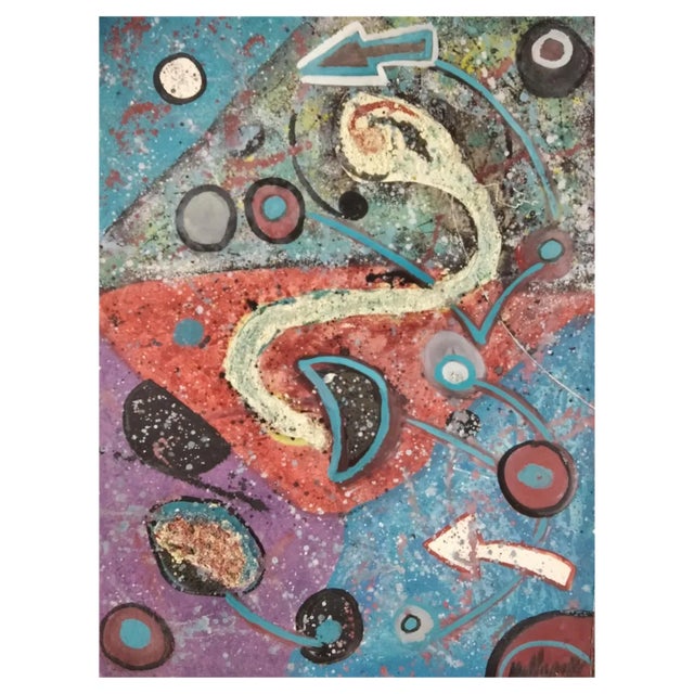 Domingo Millan, Composition, 1986, Mixed Media on Paper For Sale