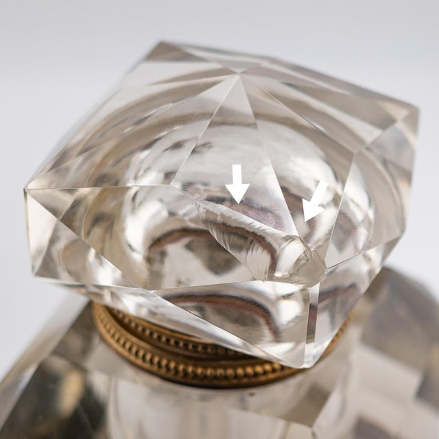 Early 20th Century Reproduction Gilt Bronze Hand-Cut Crystal Inkwell After Demetre H.Chiparus For Sale - Image 14 of 18