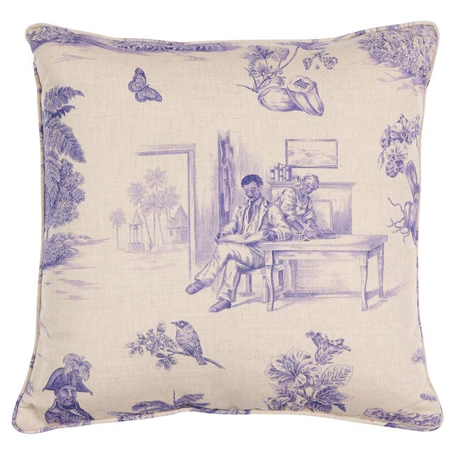Not Yet Made - Made To Order Schumacher x Victor Glemaud Toussaint Toile 20" Pillow in Purple For Sale - Image 5 of 5