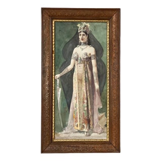 Goddess, Watercolor on Paper, Framed For Sale