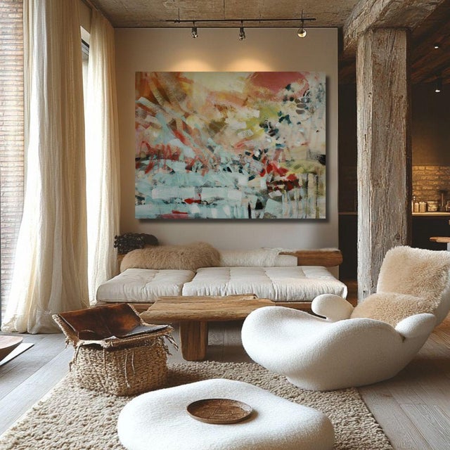 **Painting Title:** "Kung Fuey" **Dimensions:** 46"x59" **Medium:** Mixed media on unstretched canvas. *This piece ships...