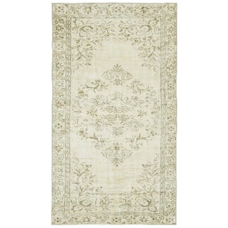Vintage Turkish Beige Area Rug For Sale