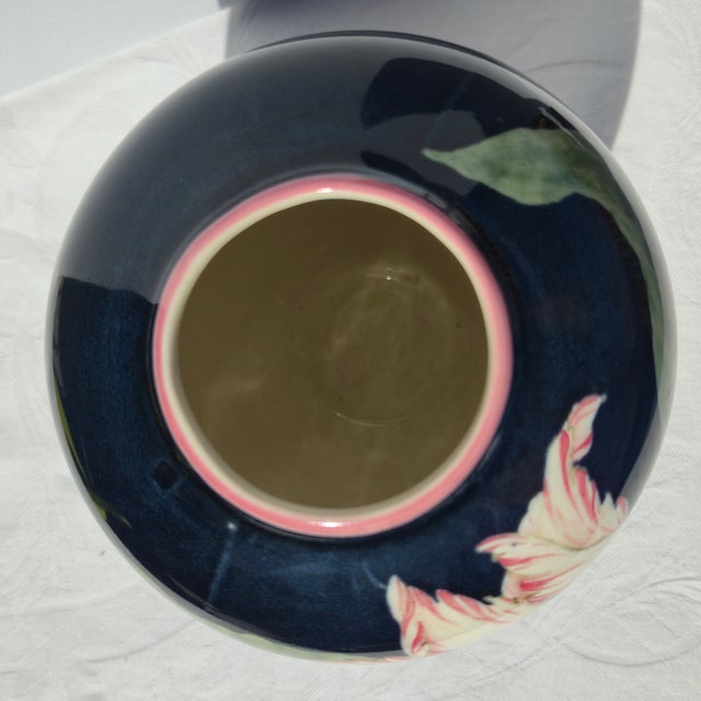 Unique Hand-Painted Ceramic Vase - Artist Signed For Sale - Image 11 of 12