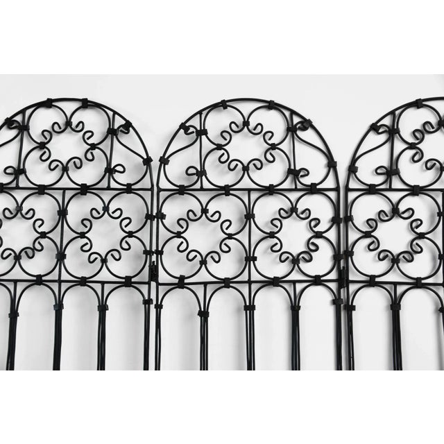 Moroccan Vintage Three Panel Iron Outdoor / Indoor Folding Screen For Sale - Image 3 of 4