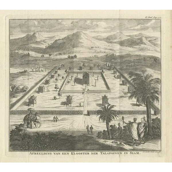 Monastery of the Talapoin in Siam, 1739, Paper For Sale