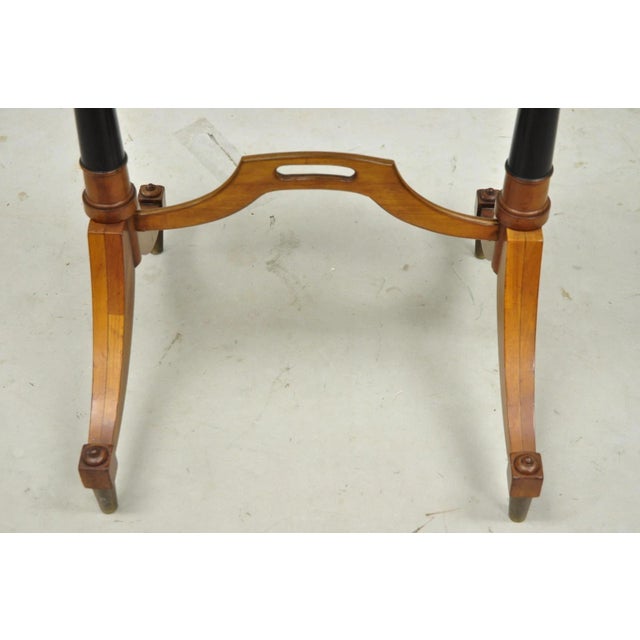 Vintage Weiman Heiroom French Empire Regency Style Black Leather Top Side Table For Sale In Philadelphia - Image 6 of 17