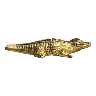 Alligator Gold Metallic Finish Bookends - a Pair For Sale