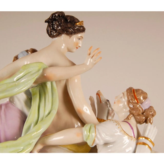 Antique Porcelein Sculpture Mythological Group Louis Simon Boizot Sevres Porcelain Figural Group Bathing Diana Ceramic Antique For Sale - Image 10 of 13