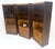 Set of 3 Burl Wood Lighted Cabinets Wall Units Mid Century Modern MINT