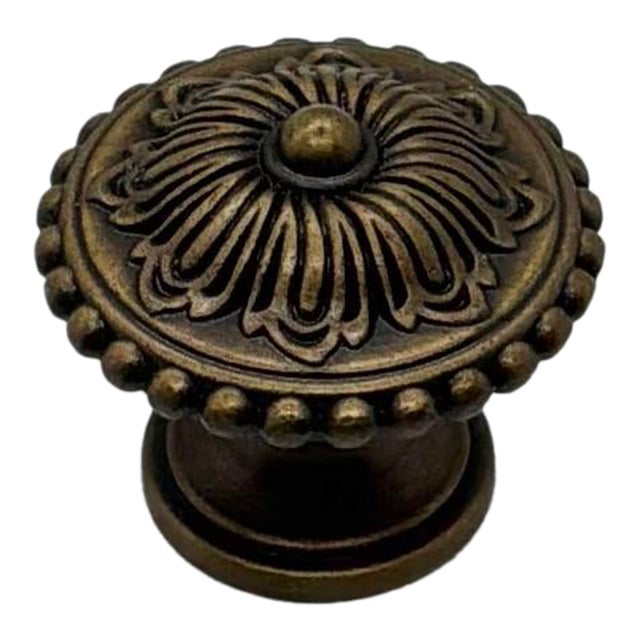 Henrendon Decorative Knob Antique Brass For Sale