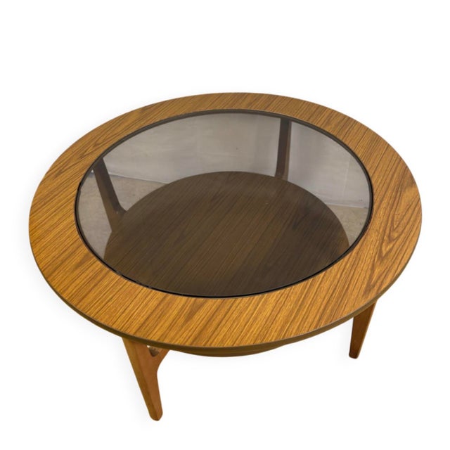 Brown Mid-Century Round Coffee Table, 1960s For Sale - Image 8 of 8