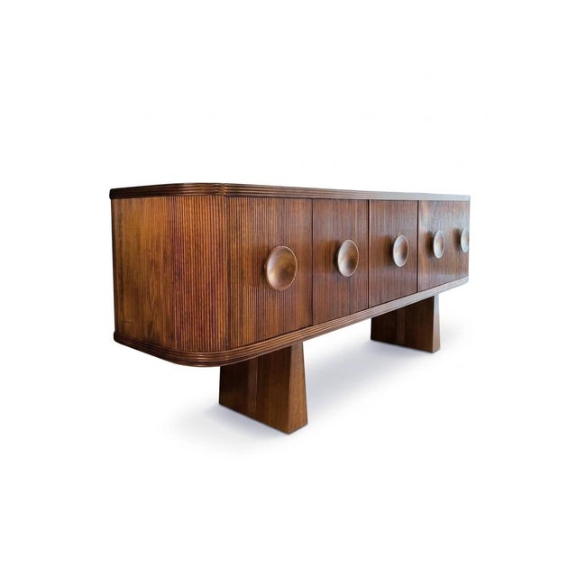 Art Deco Reeded Sideboard, 1940s For Sale - Image 10 of 10