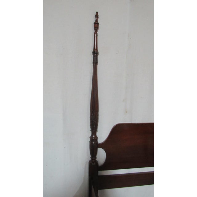 1980s Drexel Queen Size Poster Rice Bed Mahogany Eighteenth Century For Sale - Image 6 of 9