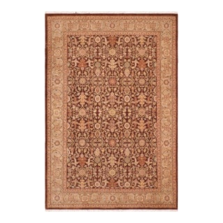 Art Nouveau Brown/Green Wool Rug - 6'1'' X 9'4'' For Sale