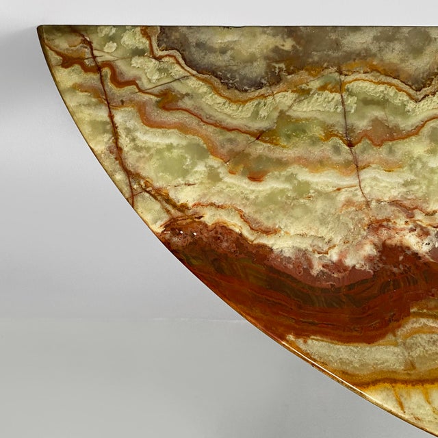 1950s Venetian Style Wall Console in Onyx Marble and Decorated Wood, 1950s For Sale - Image 5 of 14