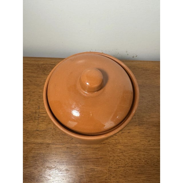 Vintage Portuguese Terracotta Pottery Jar W/ Lid | Rustic Portugal Clay Canister For Sale In Philadelphia - Image 6 of 14