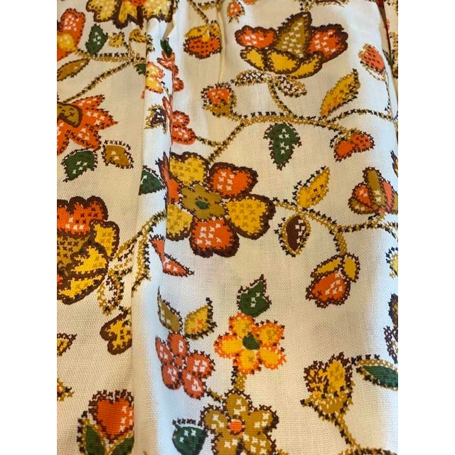 2 Pair Vintage 70s Retro Groovy Mod Flower Power Jacobean Design HTF Deadstock Curtains Mint For Sale - Image 10 of 10