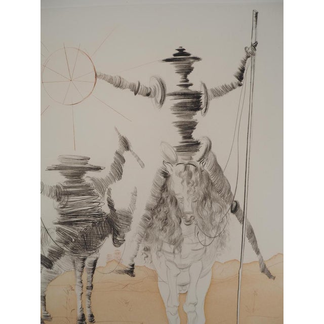 Salvador Dali, Don Quixote and Sancho Panza, Original Etching For Sale - Image 10 of 12