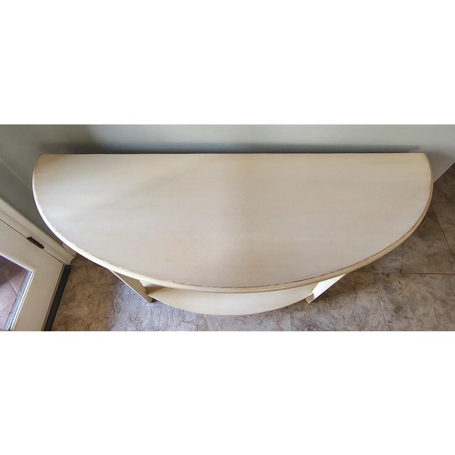 Ethan Allen Ethan Allen Gustavian Swedish Demilune Console Table For Sale - Image 4 of 17