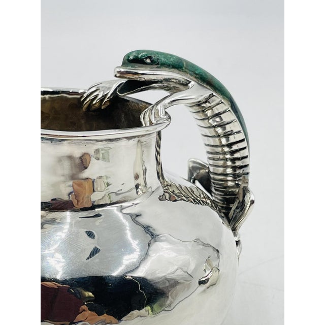 1980s Malachite Lizard Creamer & Sugar Set by Emilia Castillo for Los Castillo, Mexico For Sale - Image 14 of 18