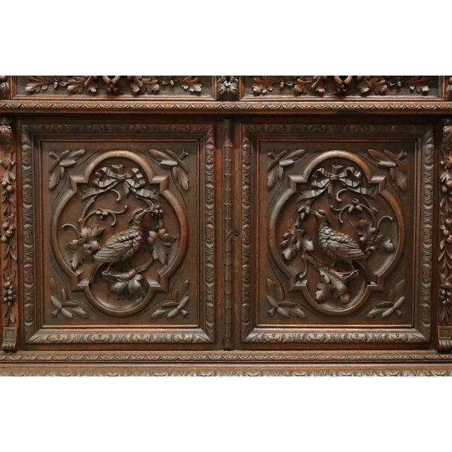 Mid 20th Century 20th C. Antique French Henri II Style, Carved, Oak, Beveled Glass, Hunt Sideboard!! For Sale - Image 5 of 8