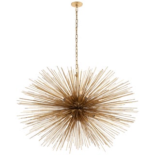 Kelly Wearstler for Visual Comfort Signature Strada Large Oval Chandelier in Gild For Sale