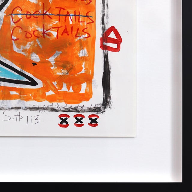 One More Pour - Framed Original Pop Street Art Mixed Media Acrylic Painting on Posterboard by Gary John For Sale - Image 4 of 8