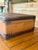 Vintage Rattan Wrapped Decorative Suitcase Trunk For Sale - Image 10 of 12