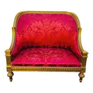 20th Century Louis XVI Style Bench in Gilded Wood For Sale
