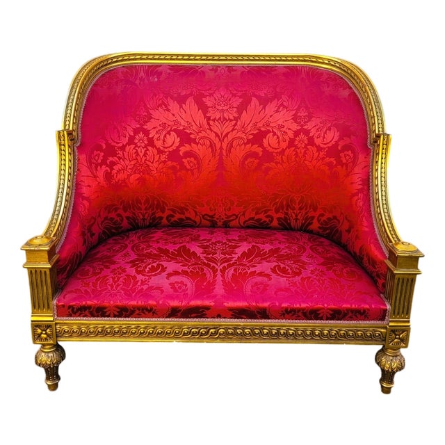 20th Century Louis XVI Style Bench in Gilded Wood For Sale