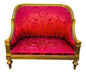 20th Century Louis XVI Style Bench in Gilded Wood