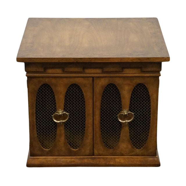 Mediterranean Weiman Furniture Italian Mediterranean Burled Walnut 25" Square Accent Storage End Table For Sale - Image 3 of 11