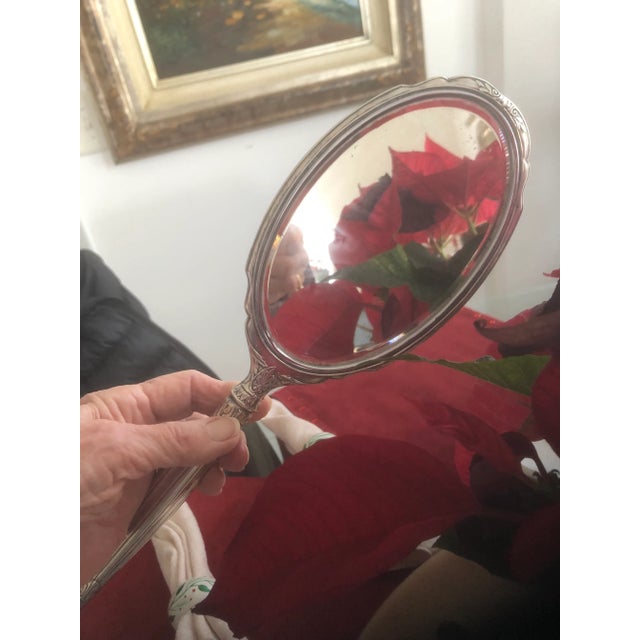 Antique Sterling Silver Hand Mirror For Sale - Image 11 of 12