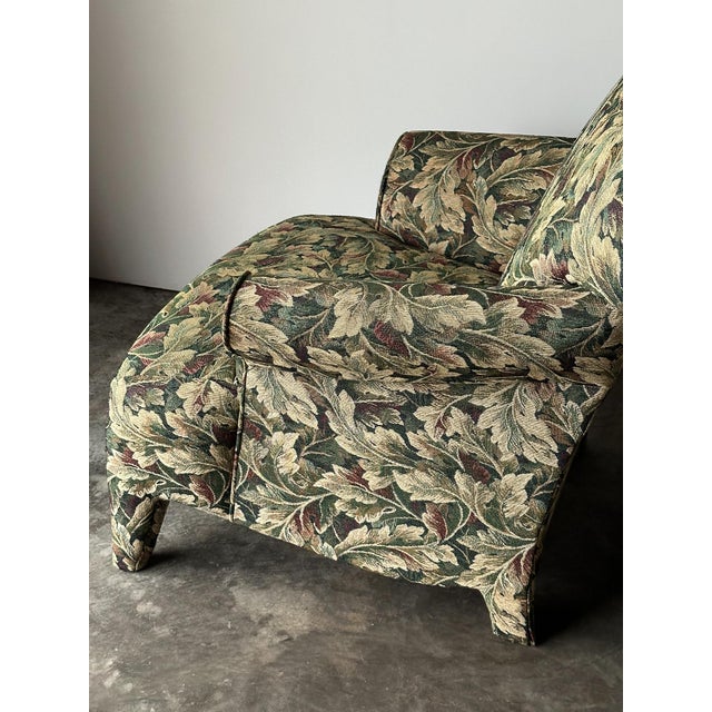Olive Sage Acanthus Tapestry Club Chairs, John Hutton for Donghia Luciano, 1990s, Pair For Sale - Image 8 of 18