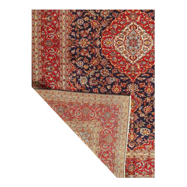 1970s Pasargad N Y Persian Kashan Hand Knotted Lamb's Wool Rug - 9'9" X 13'7" For Sale - Image 5 of 5