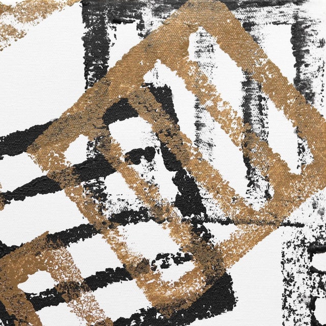 Contemporary "Black and Tan" Contemporary Abstract Gesso Painting by Len Klikunas For Sale - Image 3 of 9