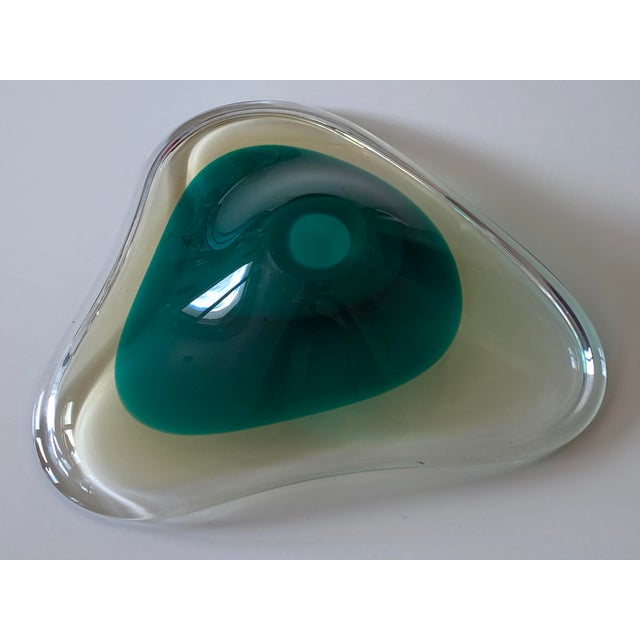 Glass Mid-Century Biomorphic Abstract Modern Erickson Glass Bowl Sommerso For Sale - Image 7 of 11