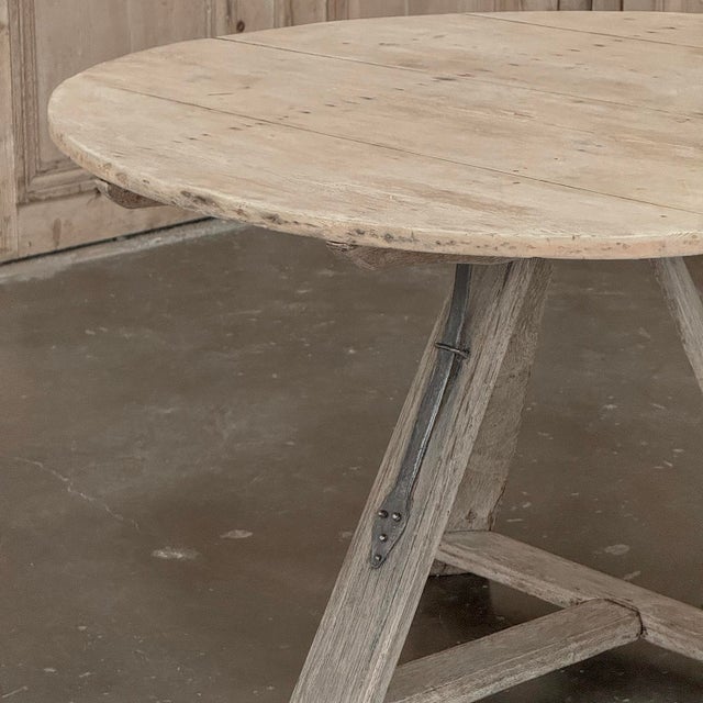 18th-Century-Rustic-Dutch-Stripped-Oak-Round-Tilt-Top-Center-Table For Sale - Image 14 of 18