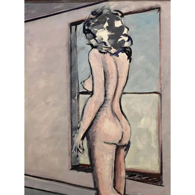 This artwork, as simple yet sophisticated, showcases the feminine form with dark, rounded lines to highlight the body with...