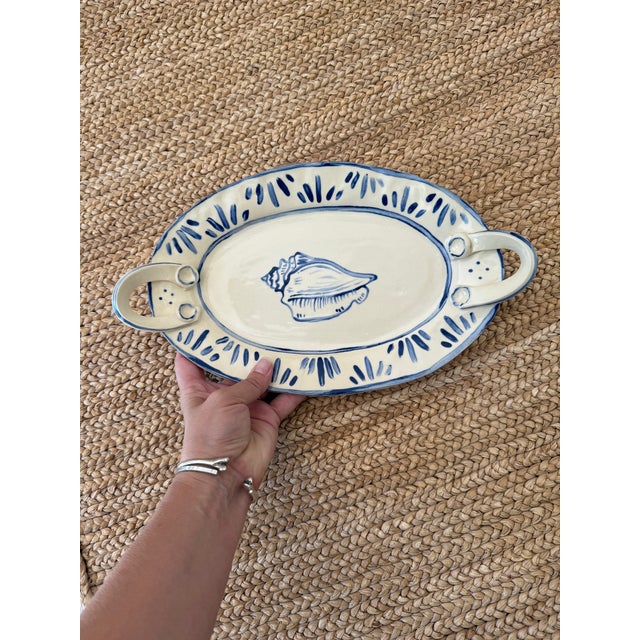 Conch Shell Handled Platter For Sale - Image 10 of 10