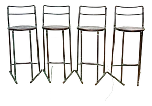 1990s Copper Bar Stool Set of 4 Handmade
