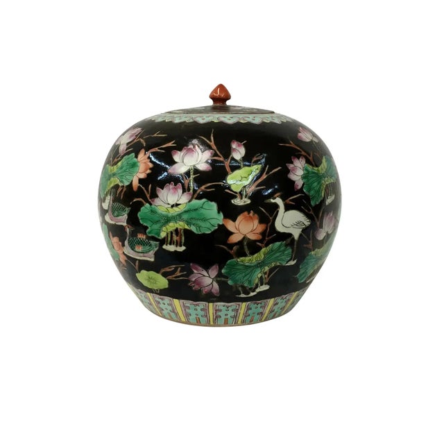 1960s Chinese Black Melon Jar For Sale - Image 4 of 4
