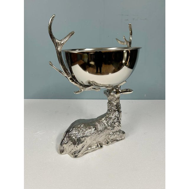 Silver Plate Stag Champagne Cooler For Sale - Image 4 of 10