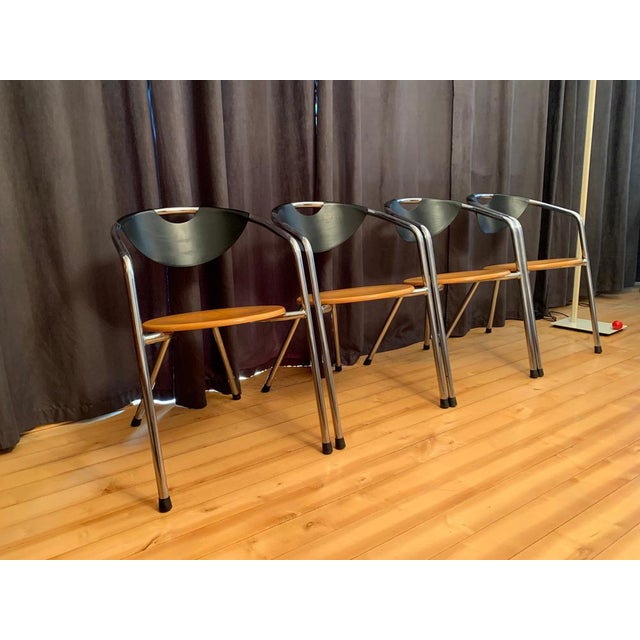 Italian Plurima Chairs, 1980s, Set of 4 For Sale - Image 6 of 14