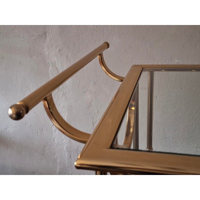 Hollywood Regency Gilt Brass Bar Cart, 1970s For Sale - Image 6 of 9