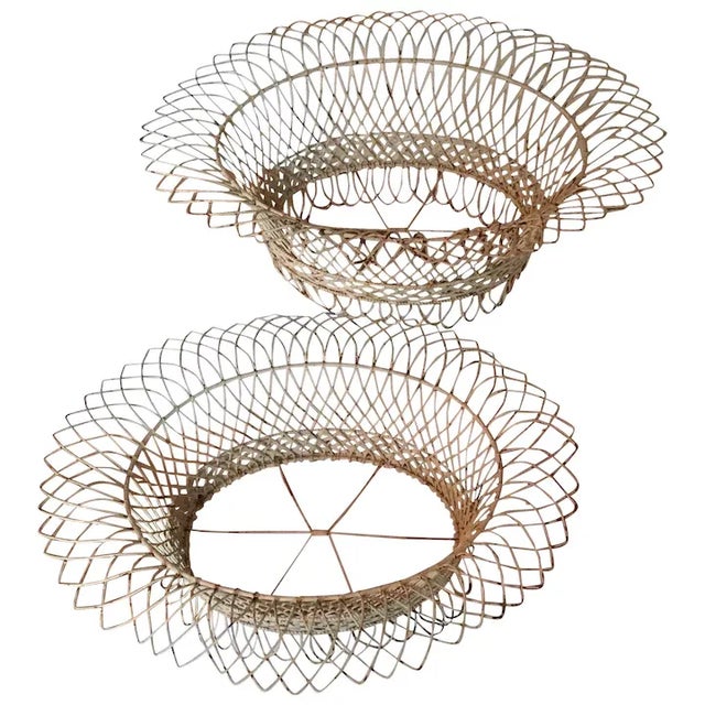 Antique 19th Century Victorian French Oval Wire Garden Baskets or Planters - A Pair For Sale - Image 13 of 13