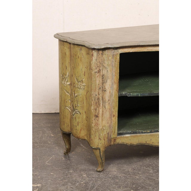19th Century 19th Century Italian Hand-Painted Bow-Front Cabinet For Sale - Image 5 of 12