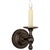 Classic Single Sconce in Bronze Designer: Chapman & Myers Height: 8" Extension: 7" Backplate: 4.5" Round Mounting:...